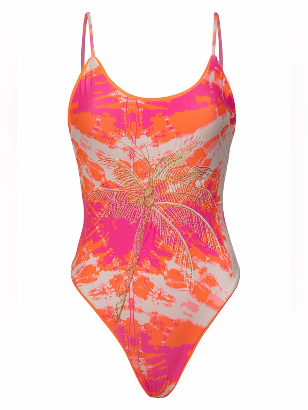 New! Maaji Flamingo Swirl Luster Reversible One-Piece Swimsuit S 34408